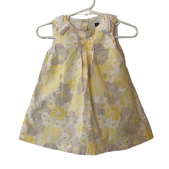 Janie and Jack Other - Janie and Jack Baby Girls 6 to 12 Months Floral Summer Dress 100% Cotton Yellow